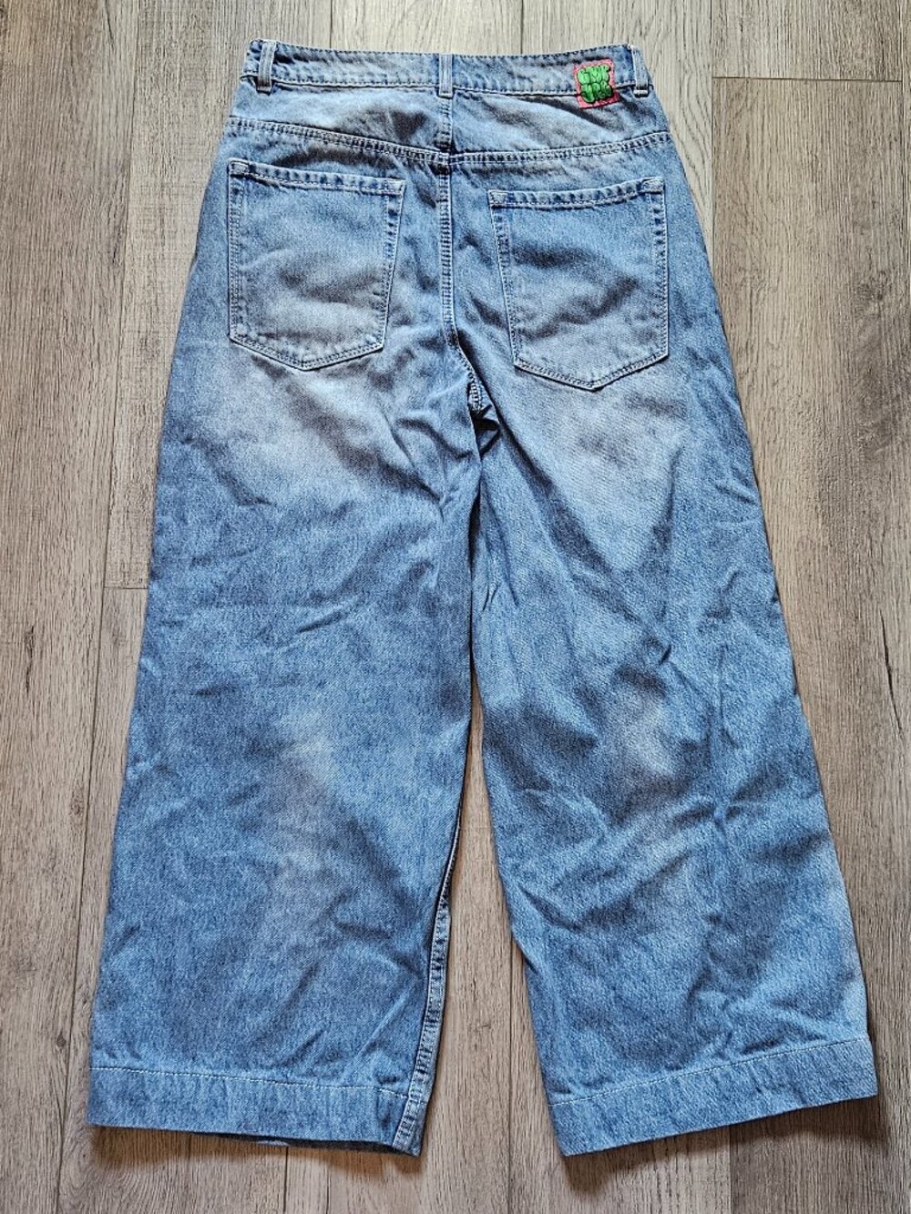 Empyre Wide Leg Baggy Skate Jeans Size 2 Light Wash Blue Denim Y2K Streetwear - Picture 2 of 10